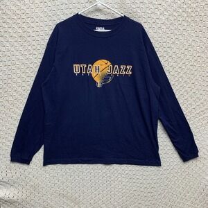 Utah Jazz NBA Tee Shirt Men's XL‎ Blue Long Sleeve NBA Apparels
